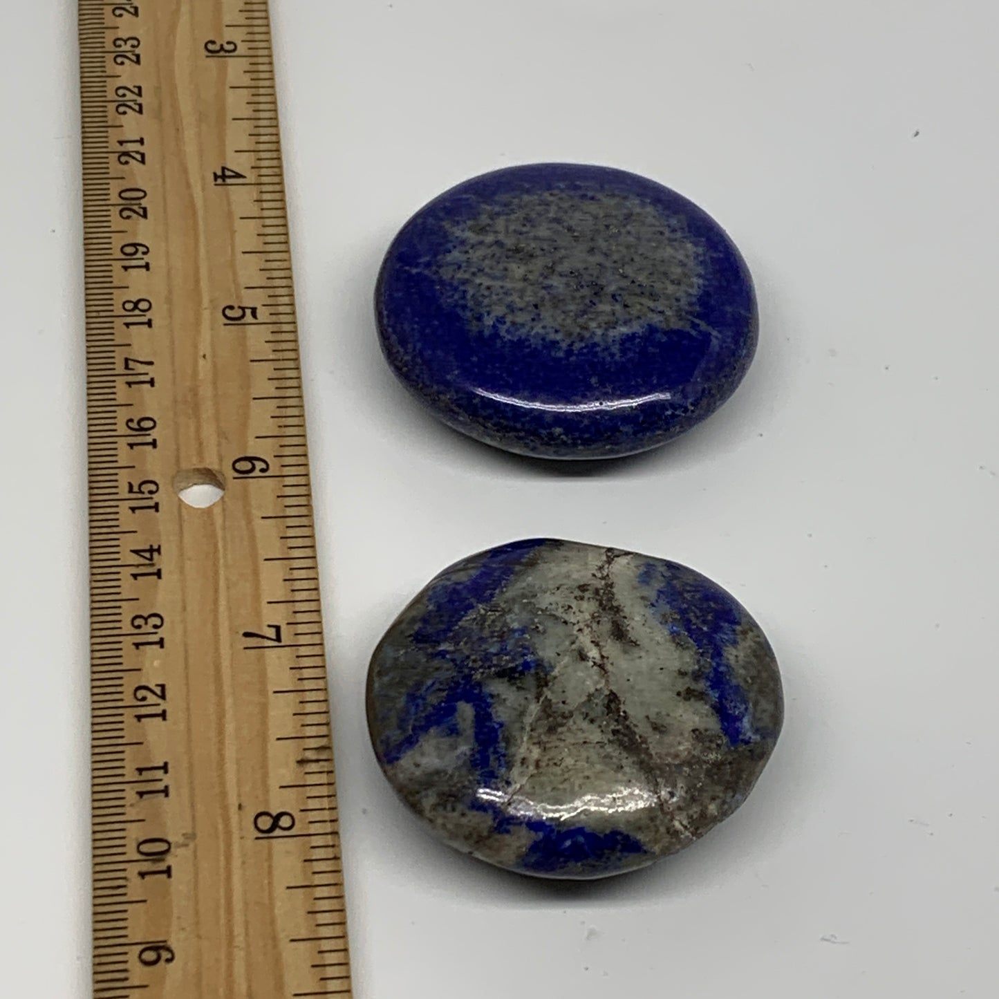 122.2g, 1.8"-1.9", 2pcs, Natural Lapis Lazuli Palm Stone @Afghanistan,B36745