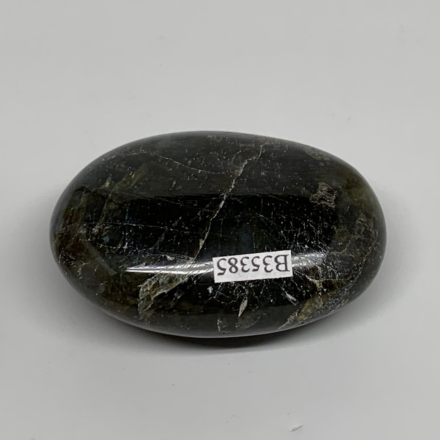 99.9g, 2.4"x1.7"x0.9", Natural Labradorite Palm-stone Tumbled Reiki, B35385