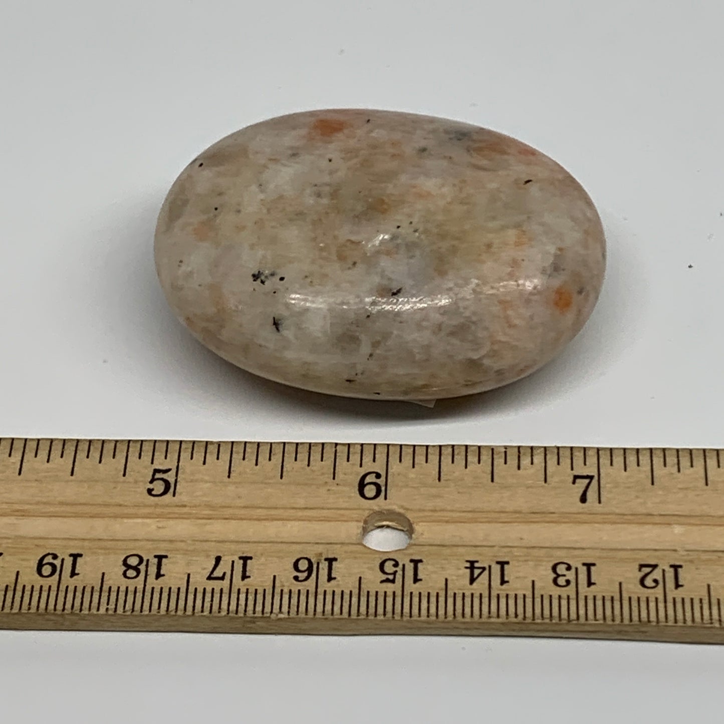 88.7g, 2.2"x1.7"x0.9", Natural Sunstone Palm-Stone Polished from India, B34606