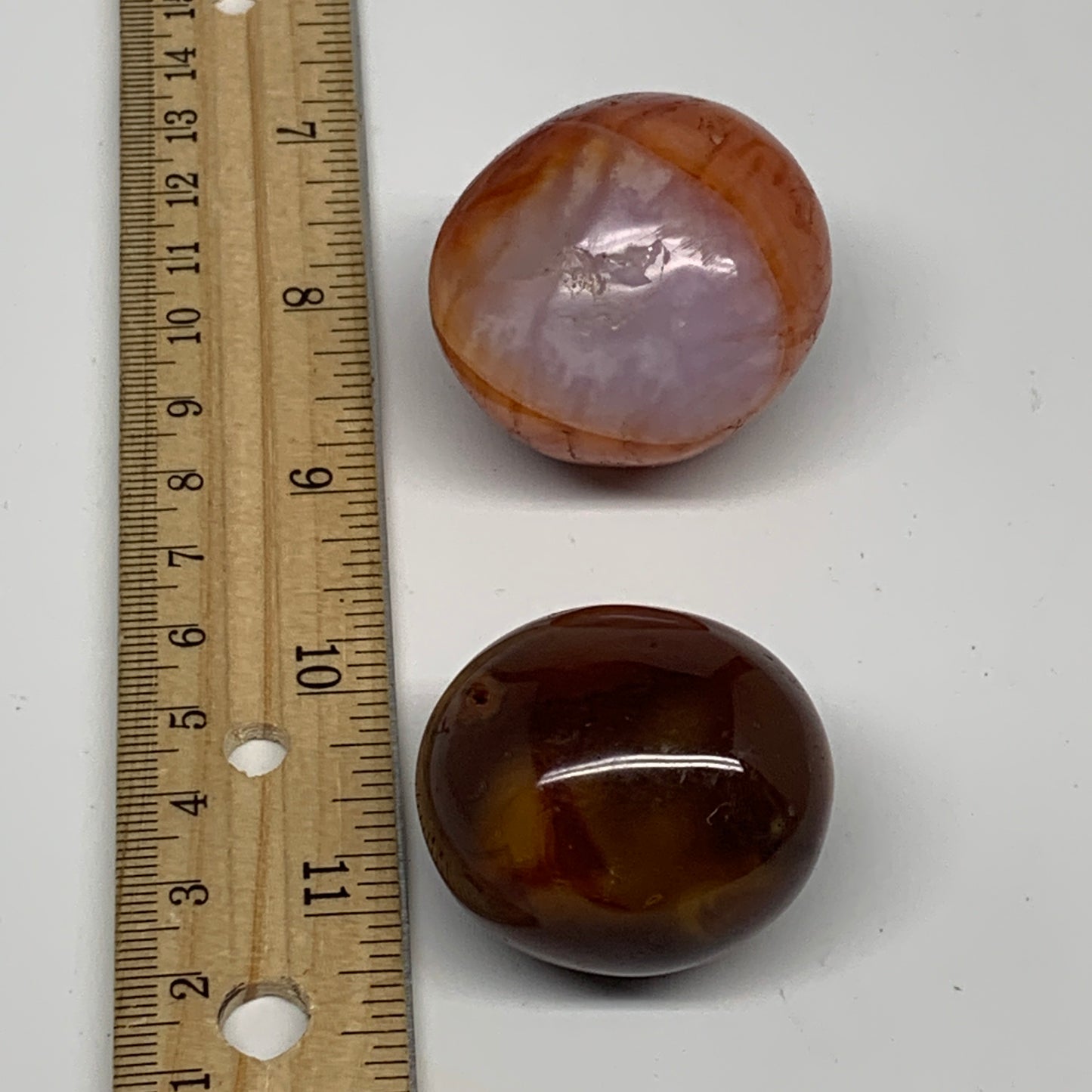127.5g,1.5"-1.6", 2pcs, Small Red Carnelian Palm-Stone Gem Crystal Polished,B281