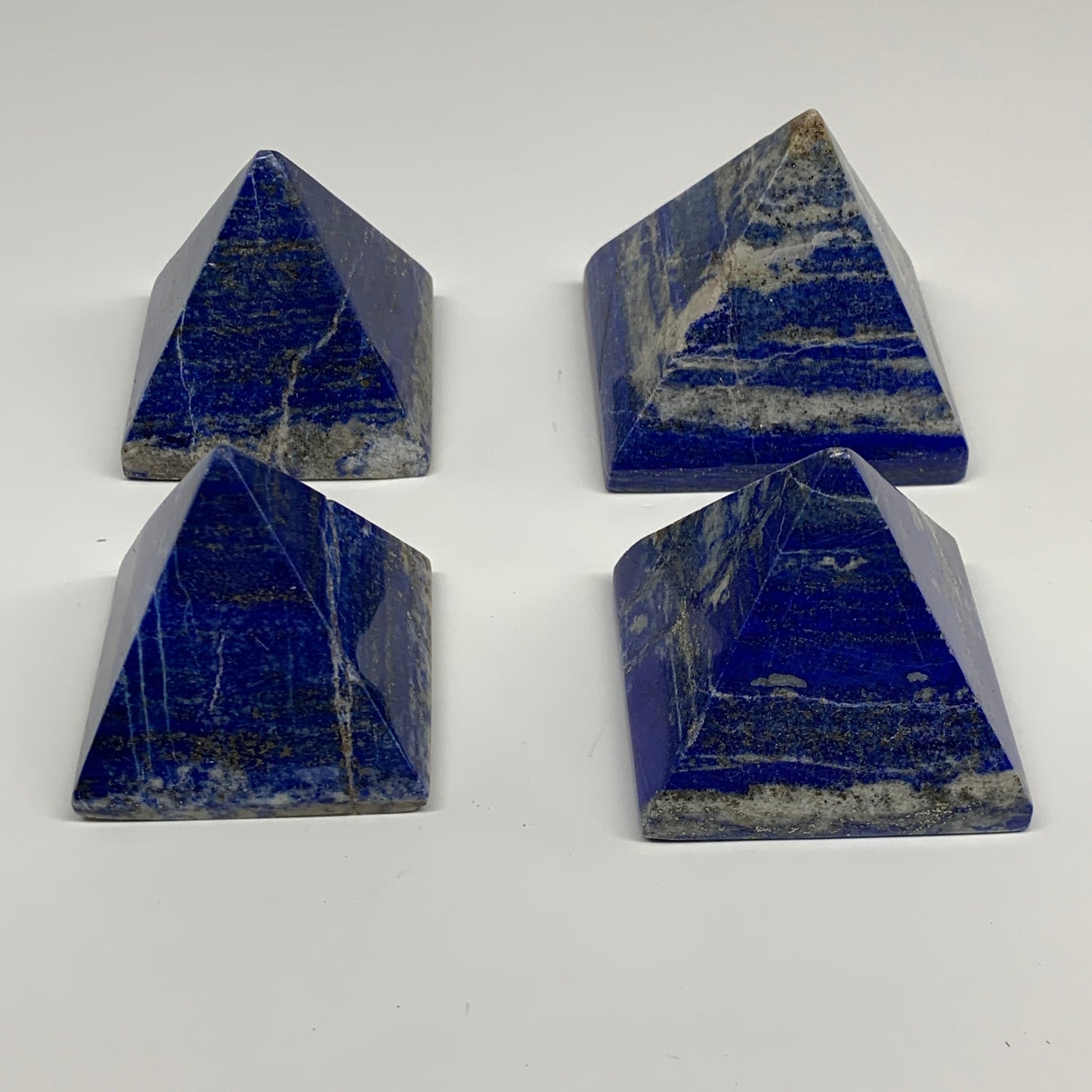 2.4 lbs (1095g),2"-2.5",  4pcs,Natural Lapis Lazuli Pyramids @Afghanistan,B29696