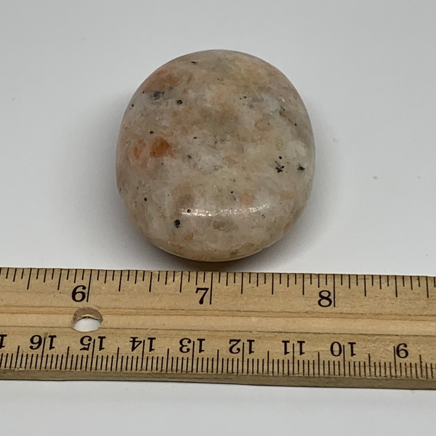 88.7g, 2.2"x1.7"x0.9", Natural Sunstone Palm-Stone Polished from India, B34606