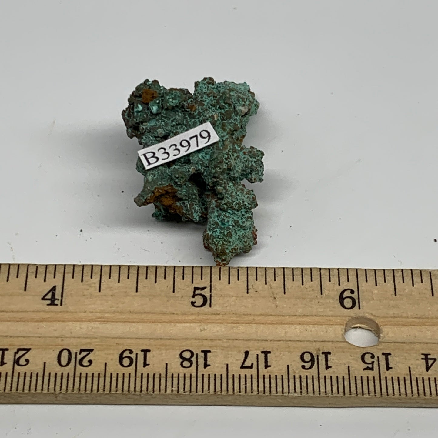 32.1g, 1.7"x1"x0.6", Malachite on Native Copper Mineral Specimens, B33979