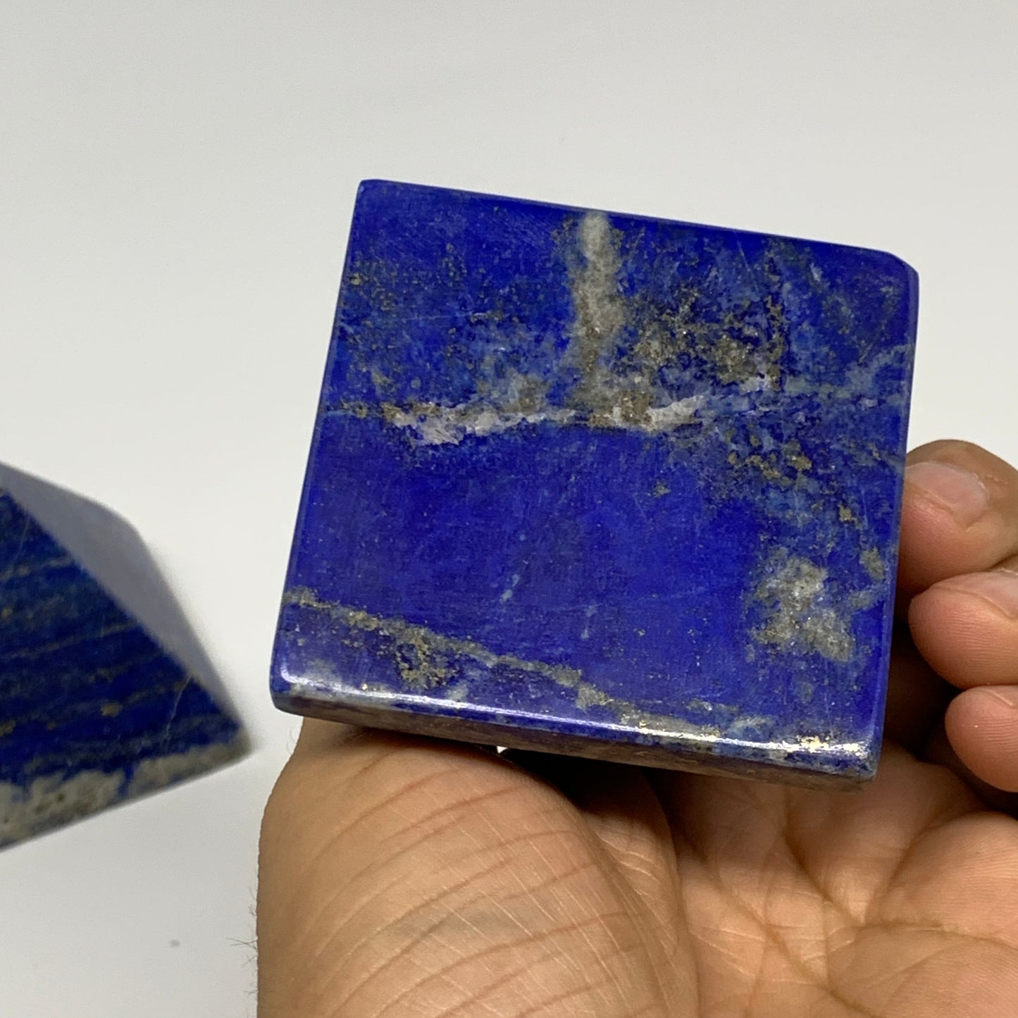2.4 lbs (1095g),2"-2.5",  4pcs,Natural Lapis Lazuli Pyramids @Afghanistan,B29696