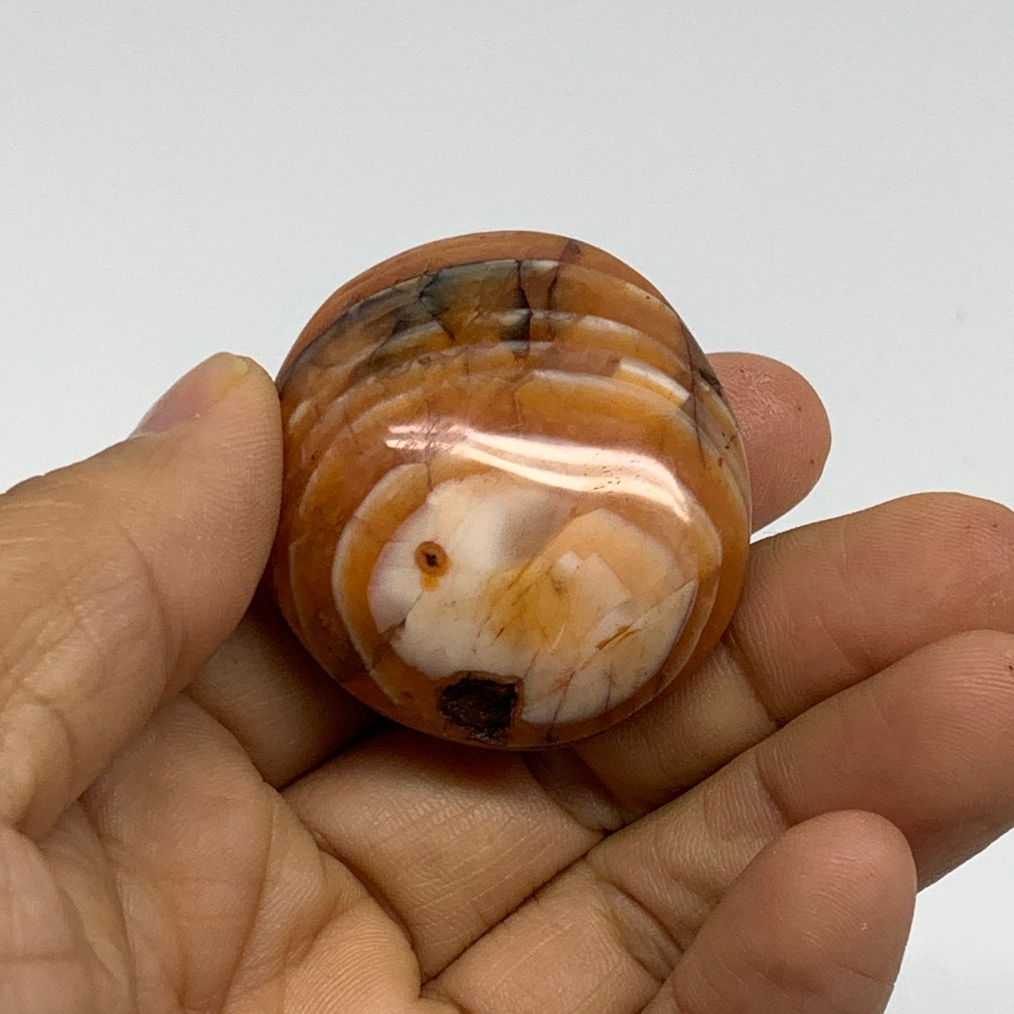 177.8g, 1.6"-2", 3pcs, Red Carnelian Palm-Stone Gem Crystal Polished, B37641