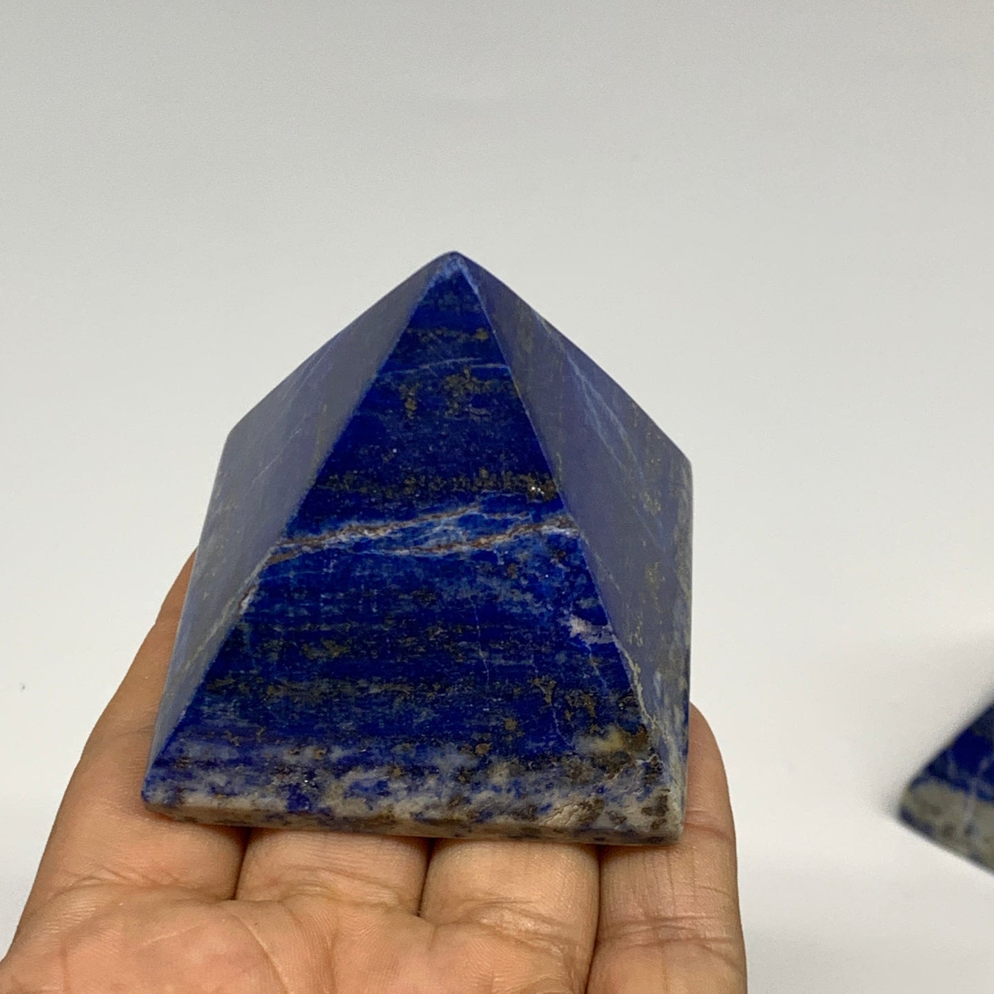2.4 lbs (1095g),2"-2.5",  4pcs,Natural Lapis Lazuli Pyramids @Afghanistan,B29696