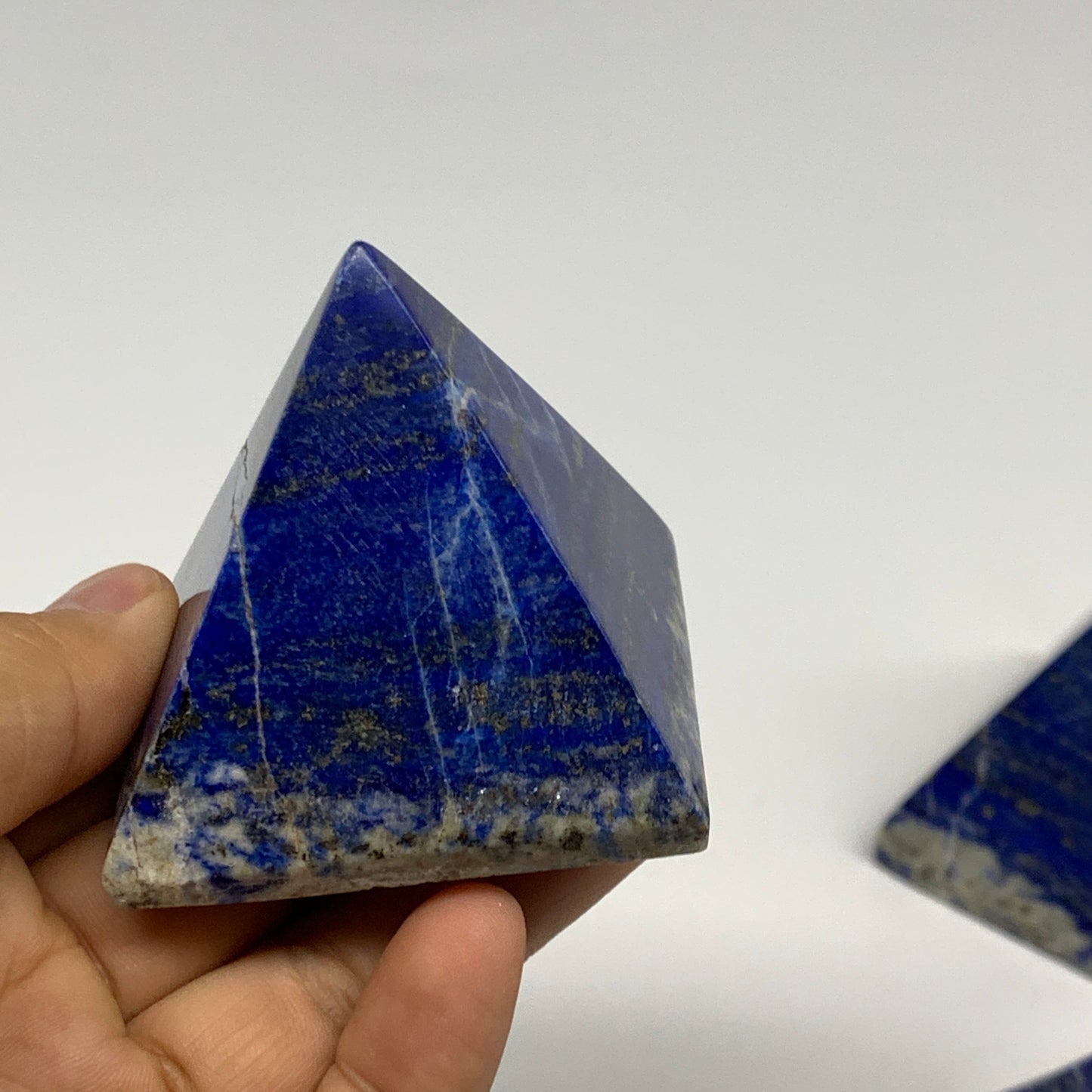 2.4 lbs (1095g),2"-2.5",  4pcs,Natural Lapis Lazuli Pyramids @Afghanistan,B29696