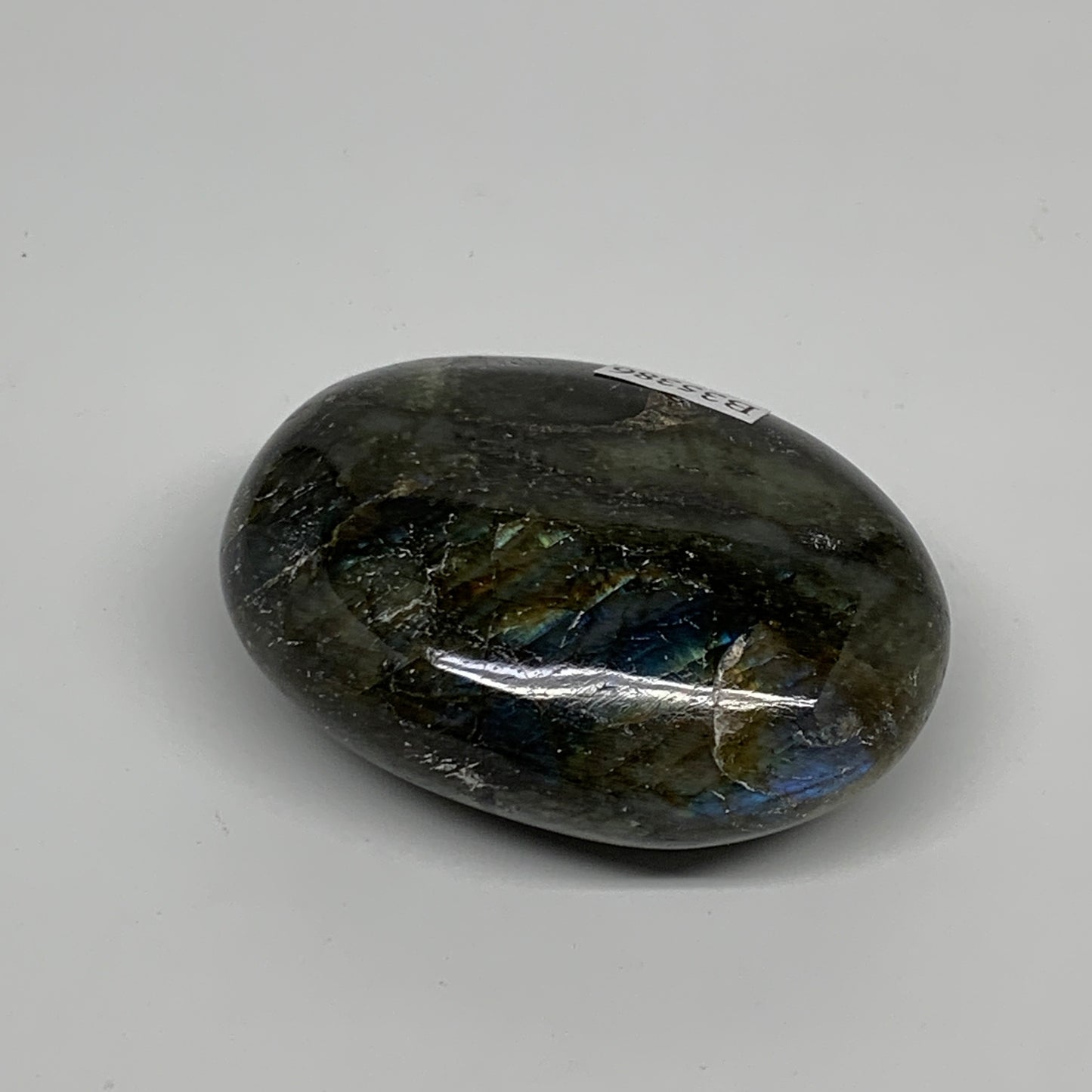 100g, 2.4"x1.7"x0.9", Natural Labradorite Palm-stone Tumbled Reiki, B35386