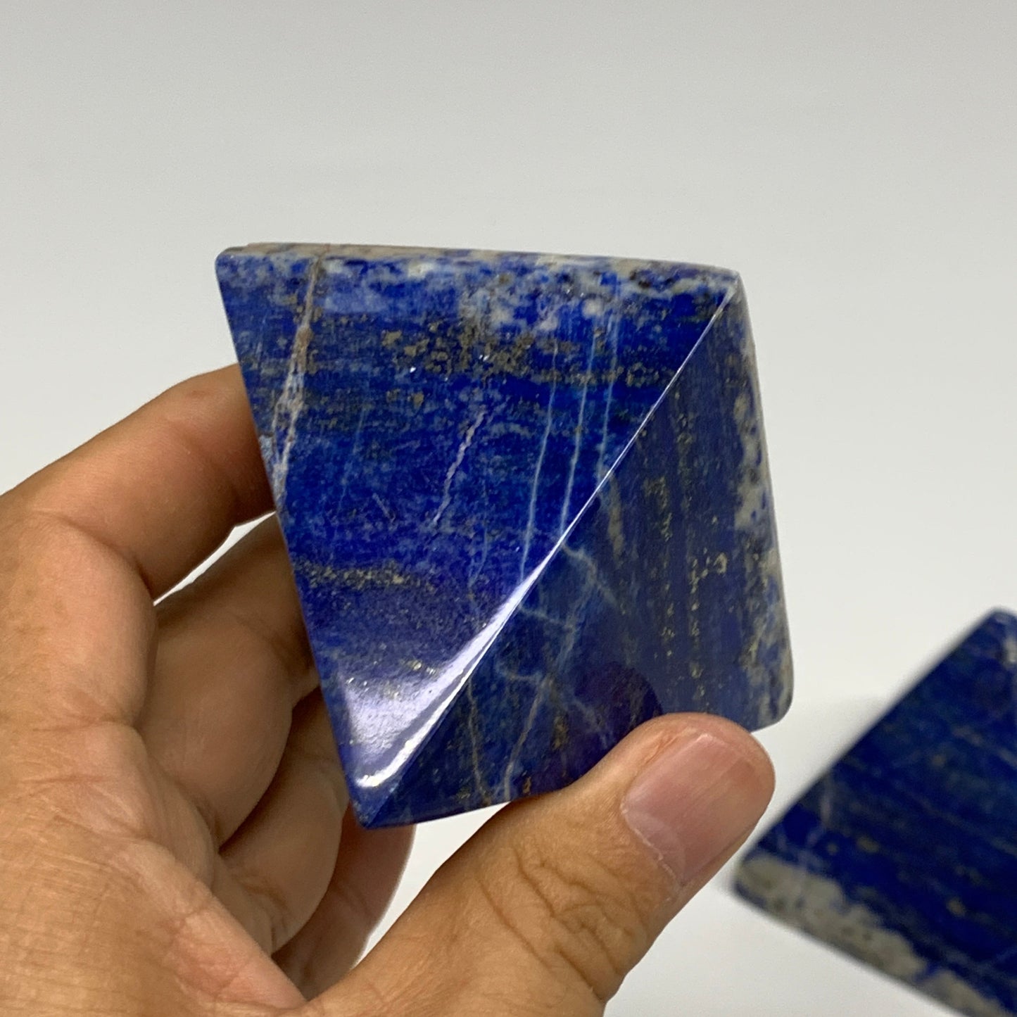 2.4 lbs (1095g),2"-2.5",  4pcs,Natural Lapis Lazuli Pyramids @Afghanistan,B29696