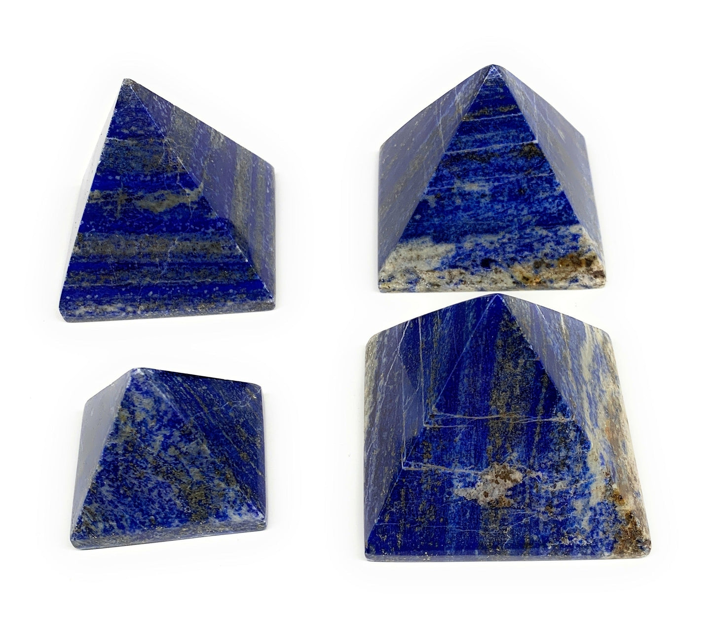 1.75 lbs (800g),1.5"-2.3",  4pcs,Natural Lapis Lazuli Pyramids, B29697