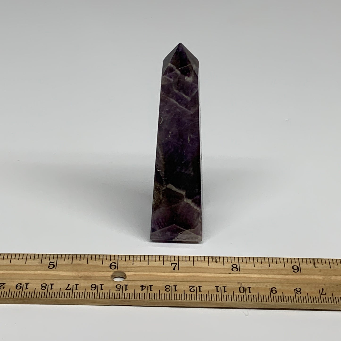 83.8g, 3.6"x0.9"x1", Natural Amethyst Tower Point Obelisk @Brazil, B31266