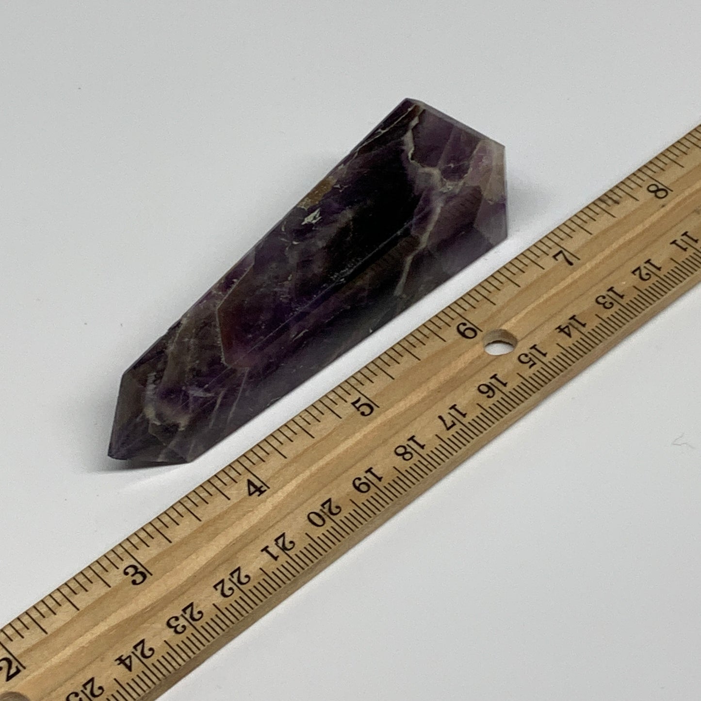 83.8g, 3.6"x0.9"x1", Natural Amethyst Tower Point Obelisk @Brazil, B31266