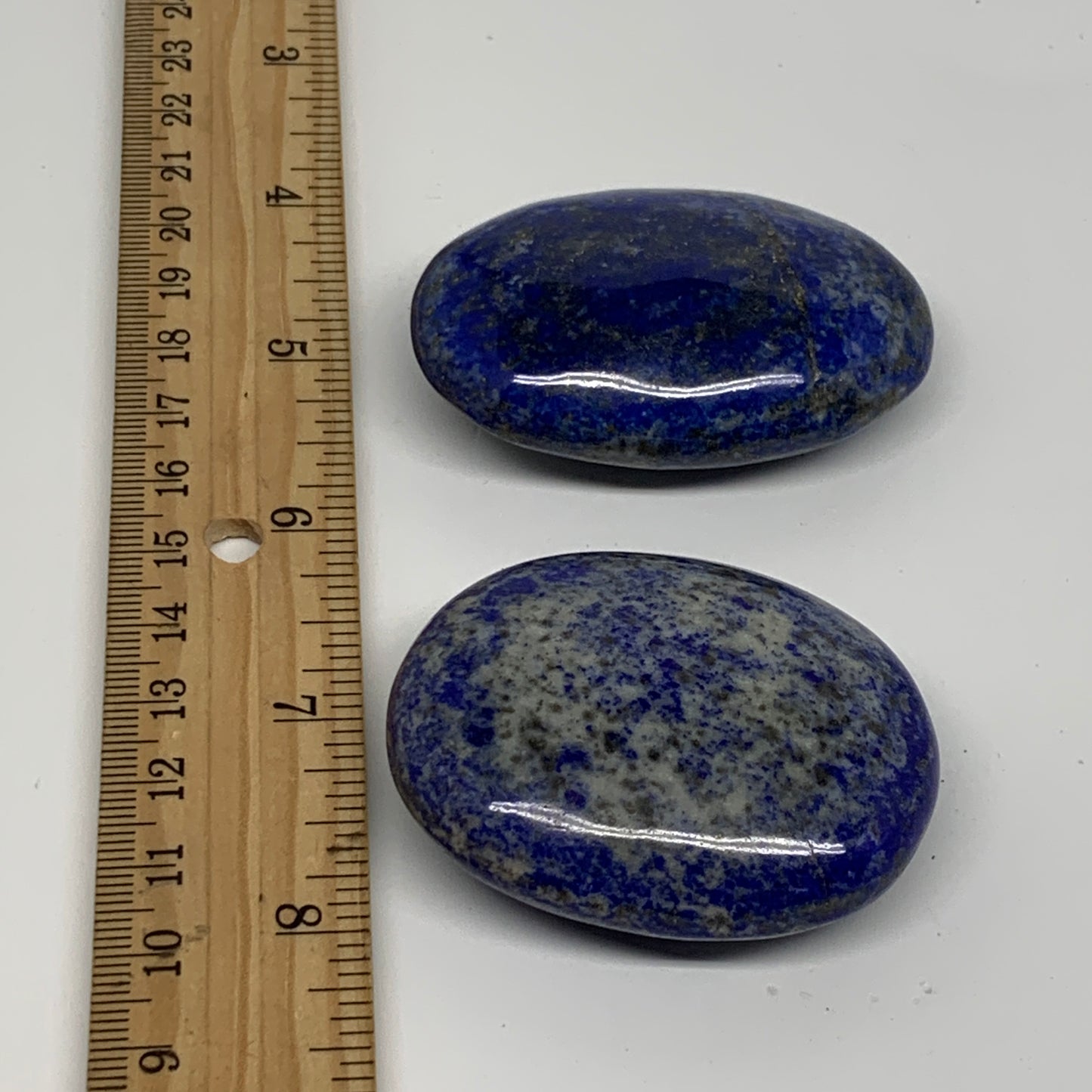 144g, 2.1"-2.3", 2pcs, Natural Lapis Lazuli Palm Stone @Afghanistan,B36747
