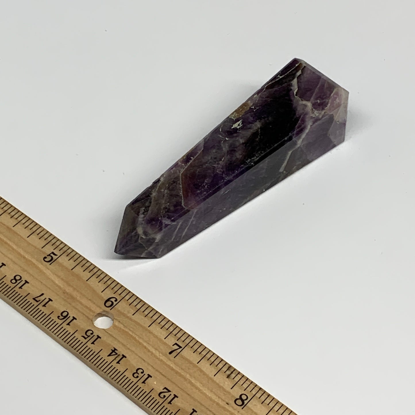 83.8g, 3.6"x0.9"x1", Natural Amethyst Tower Point Obelisk @Brazil, B31266