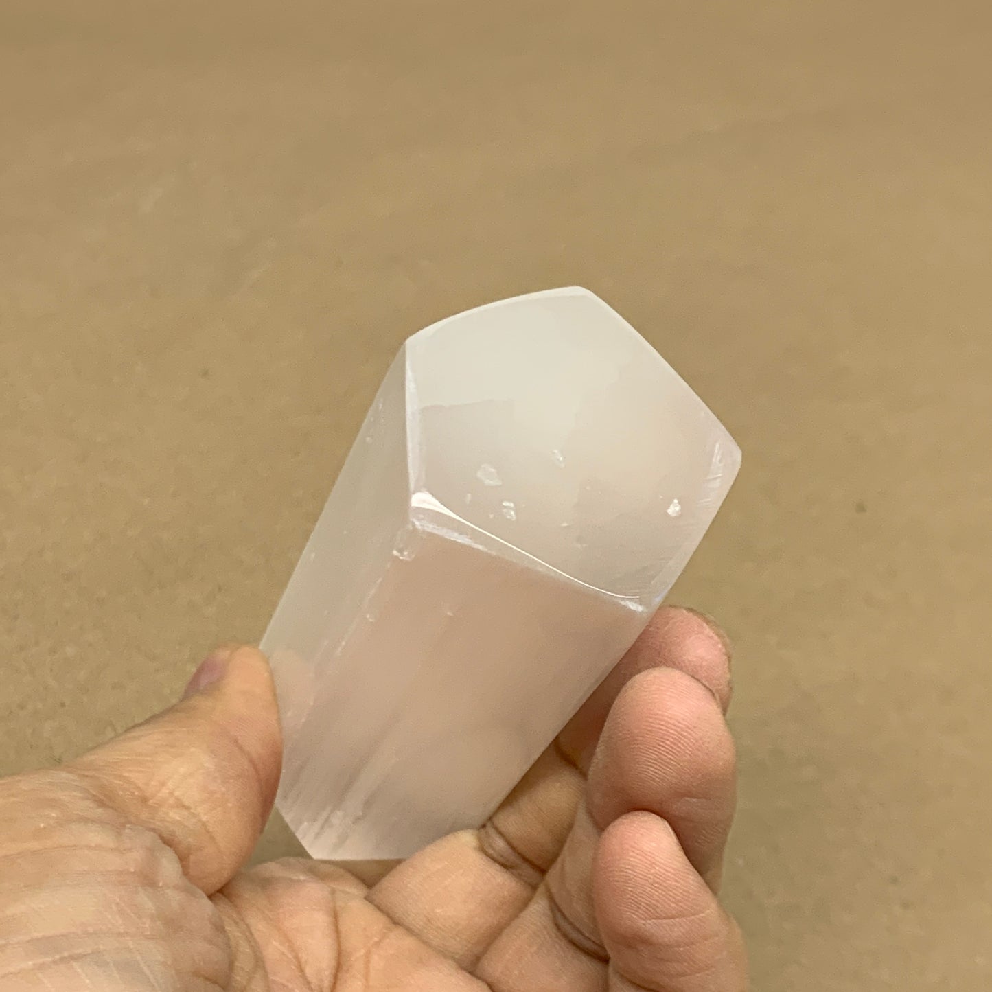 202g, 3.9"x1.5"x1.5", Selenite (Satin Spar) Crystal Tower Point, B35997