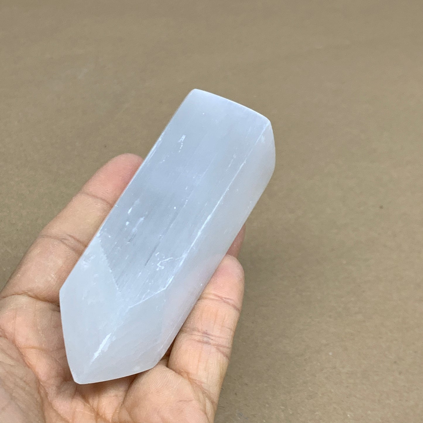 202g, 3.9"x1.5"x1.5", Selenite (Satin Spar) Crystal Tower Point, B35997