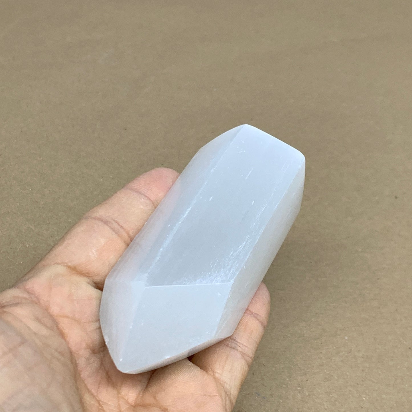 202g, 3.9"x1.5"x1.5", Selenite (Satin Spar) Crystal Tower Point, B35997