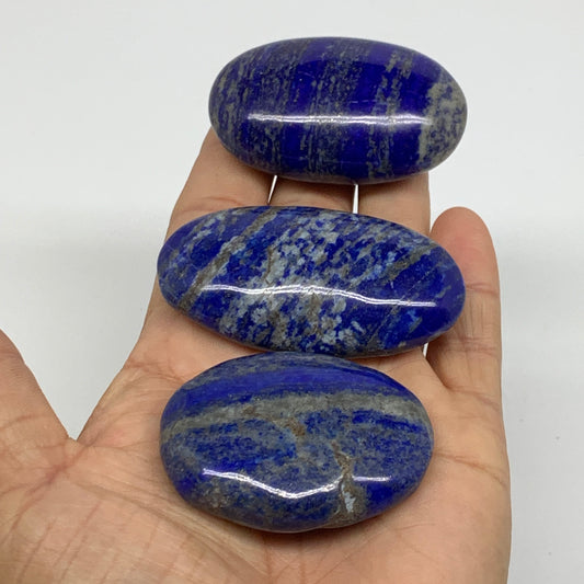181.3g, 2"-2.4", 3pcs, Natural Lapis Lazuli Palm Stone @Afghanistan,B36749