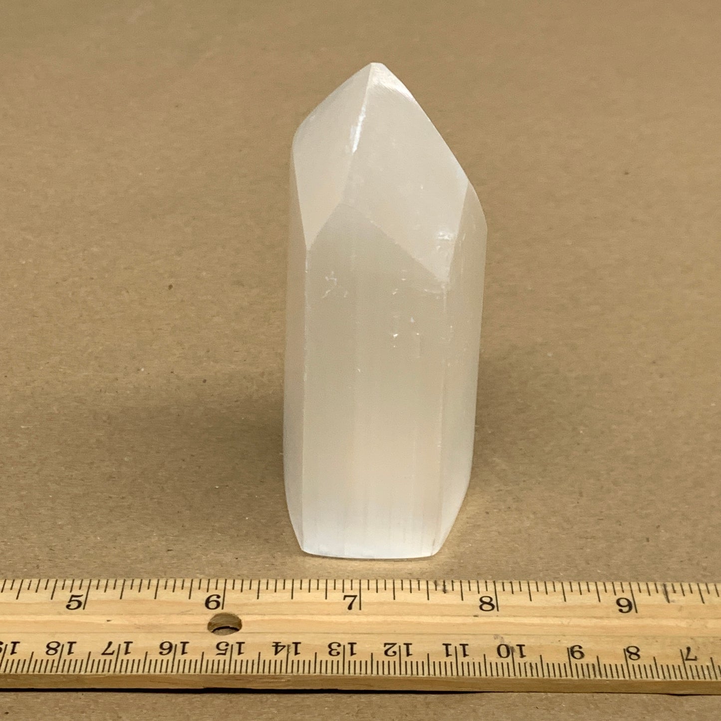 202g, 3.9"x1.5"x1.5", Selenite (Satin Spar) Crystal Tower Point, B35997