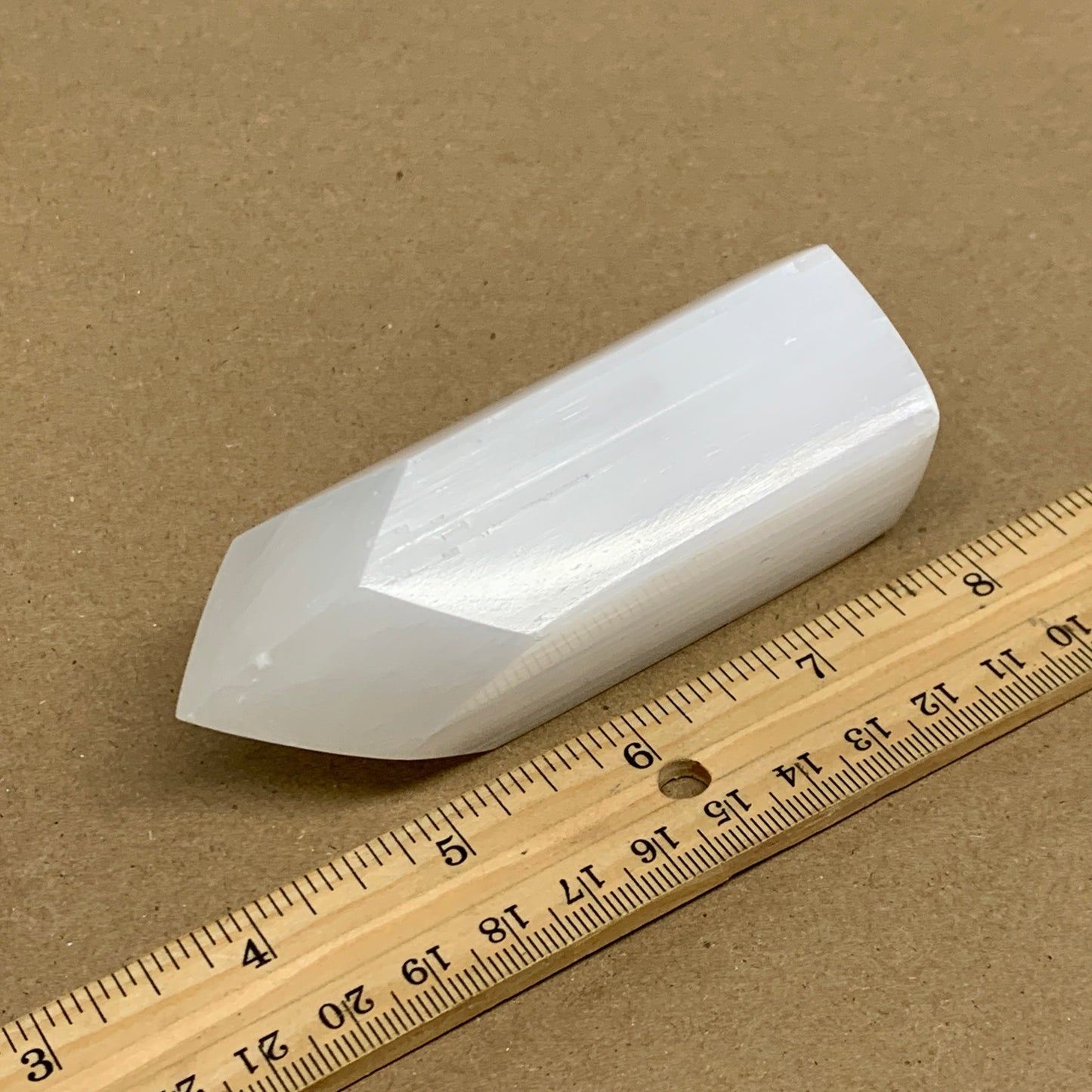 202g, 3.9"x1.5"x1.5", Selenite (Satin Spar) Crystal Tower Point, B35997