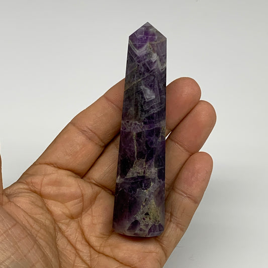 73.1g, 3.6"x0.8", Natural Amethyst Tower Point Obelisk @Brazil, B31268