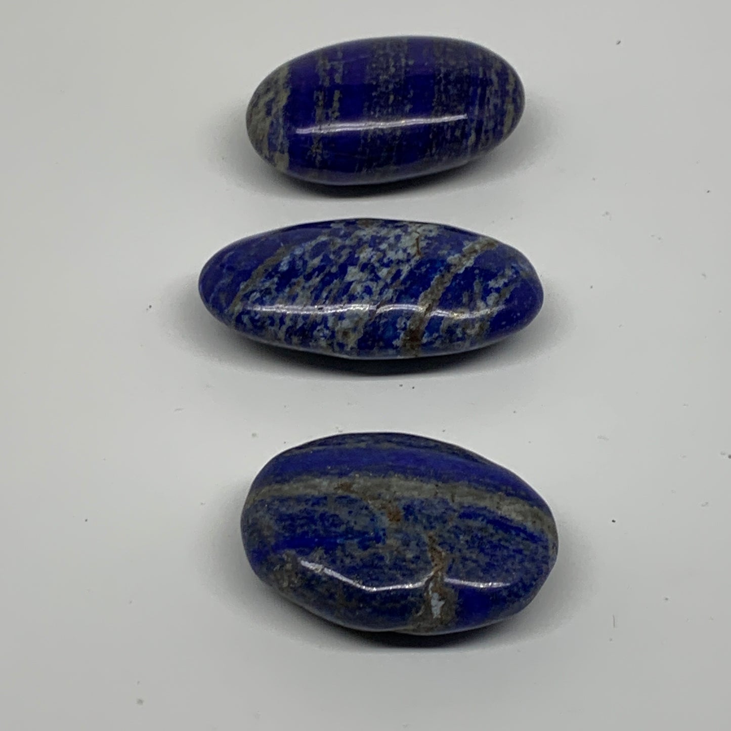 181.3g, 2"-2.4", 3pcs, Natural Lapis Lazuli Palm Stone @Afghanistan,B36749