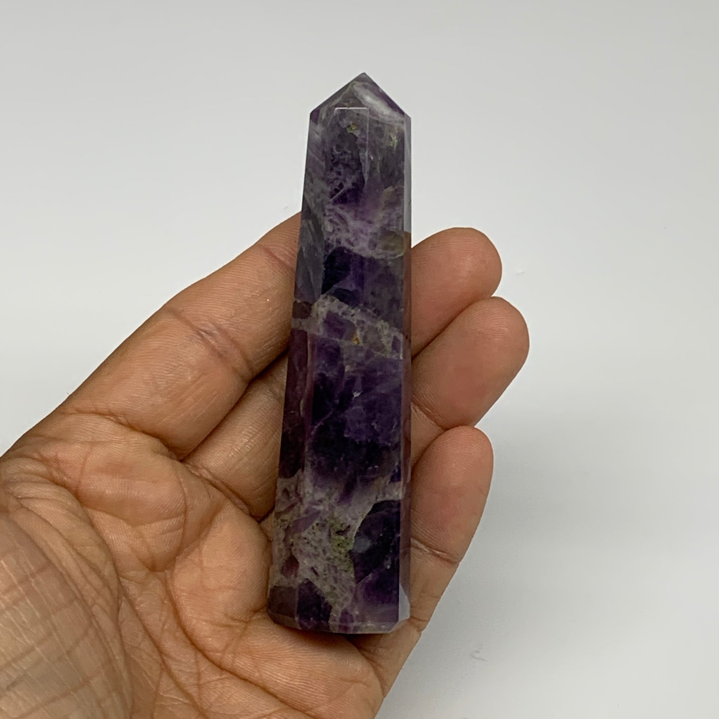 73.1g, 3.6"x0.8", Natural Amethyst Tower Point Obelisk @Brazil, B31268