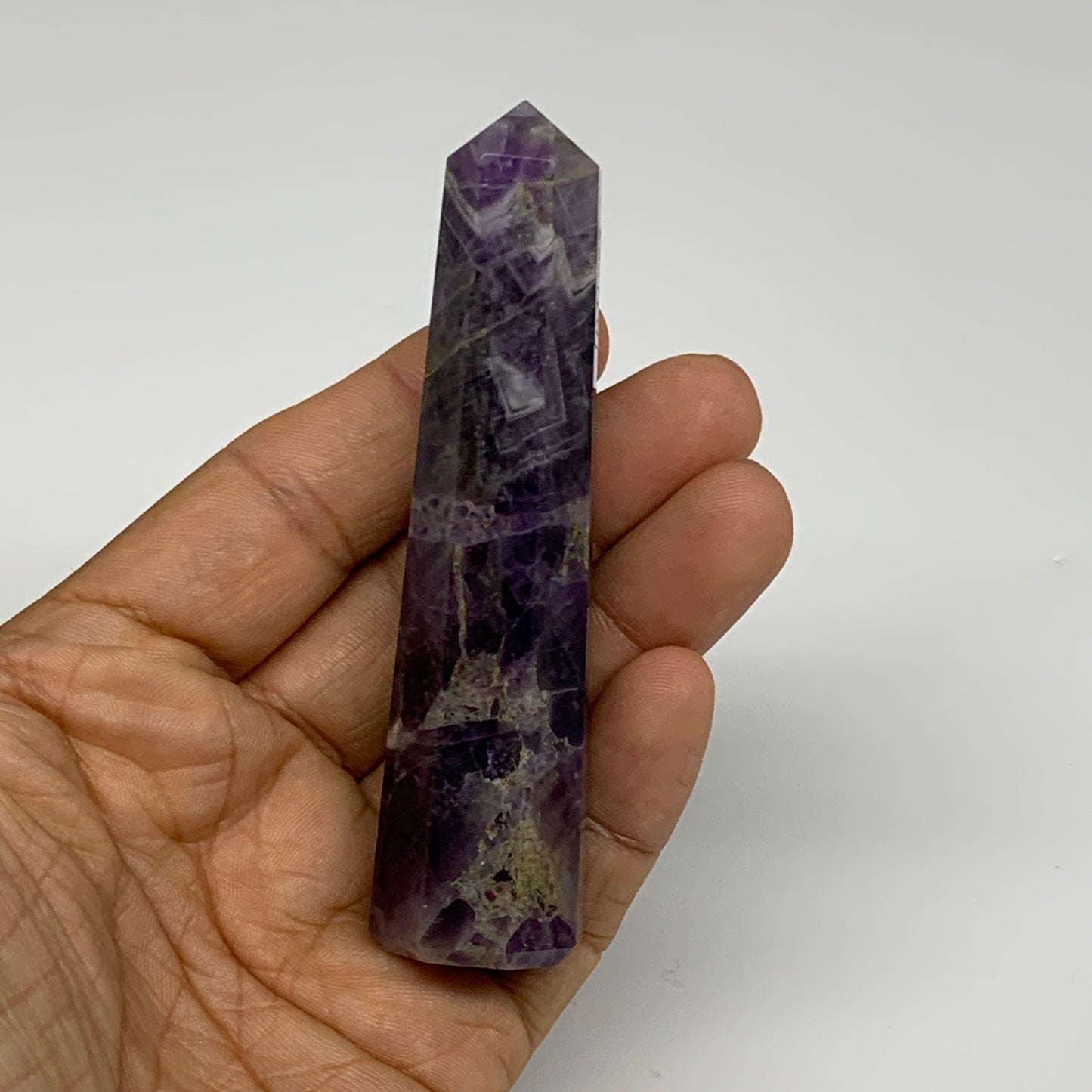 73.1g, 3.6"x0.8", Natural Amethyst Tower Point Obelisk @Brazil, B31268
