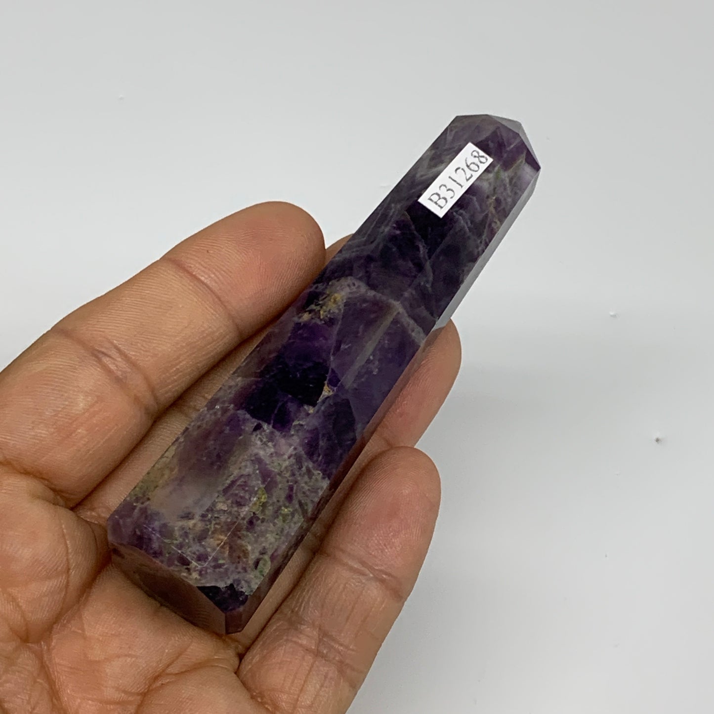 73.1g, 3.6"x0.8", Natural Amethyst Tower Point Obelisk @Brazil, B31268