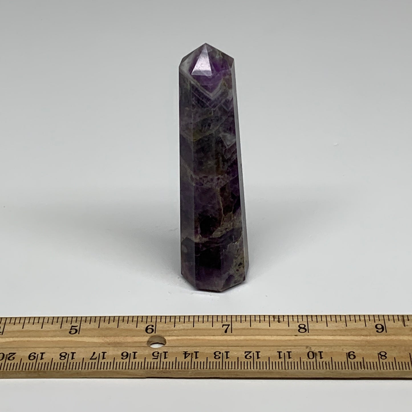 73.1g, 3.6"x0.8", Natural Amethyst Tower Point Obelisk @Brazil, B31268