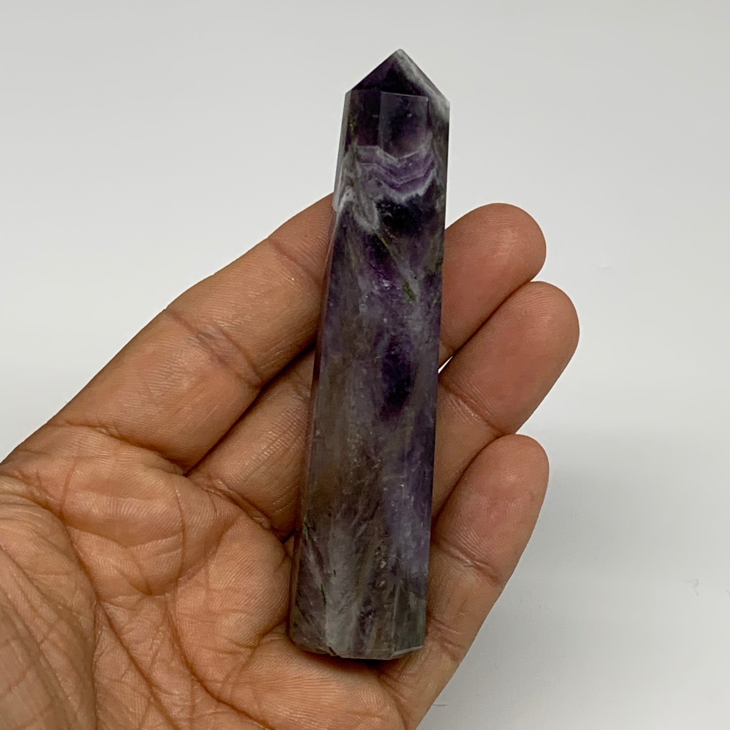 59.2g, 3.6"x0.8", Natural Amethyst Tower Point Obelisk @Brazil, B31269