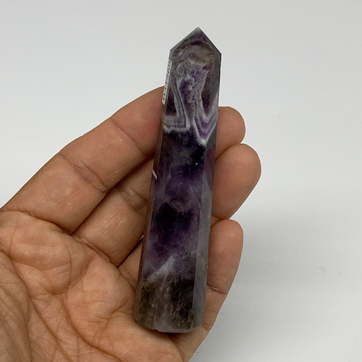 59.2g, 3.6"x0.8", Natural Amethyst Tower Point Obelisk @Brazil, B31269