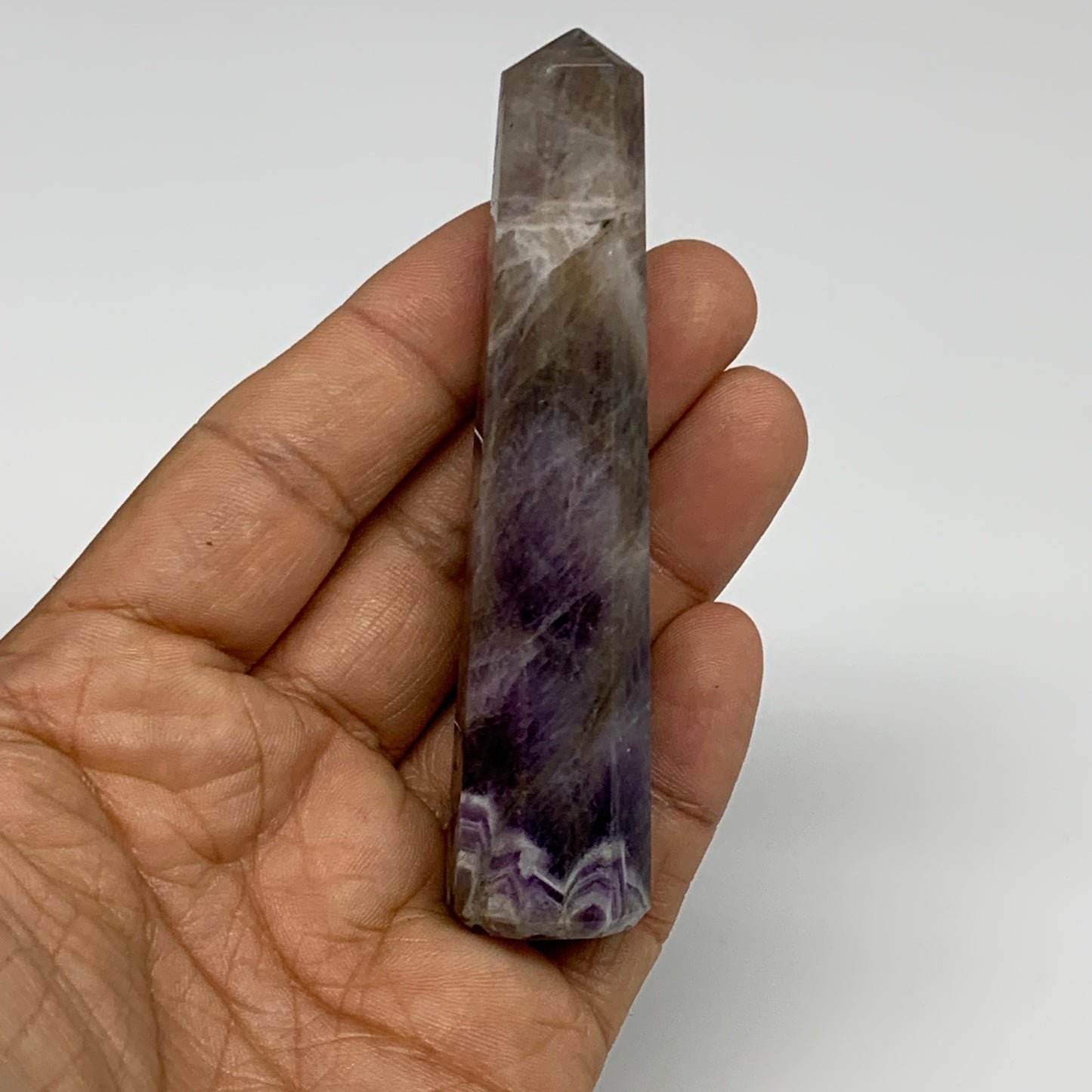56.3g, 3.6"x0.8", Natural Amethyst Tower Point Obelisk @Brazil, B31270