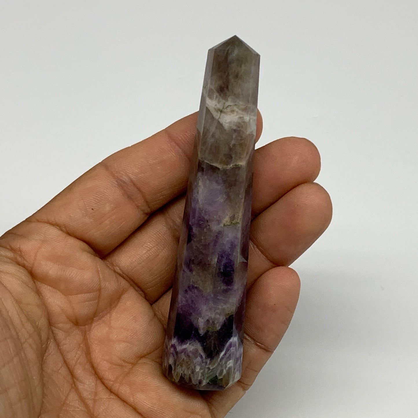 56.3g, 3.6"x0.8", Natural Amethyst Tower Point Obelisk @Brazil, B31270