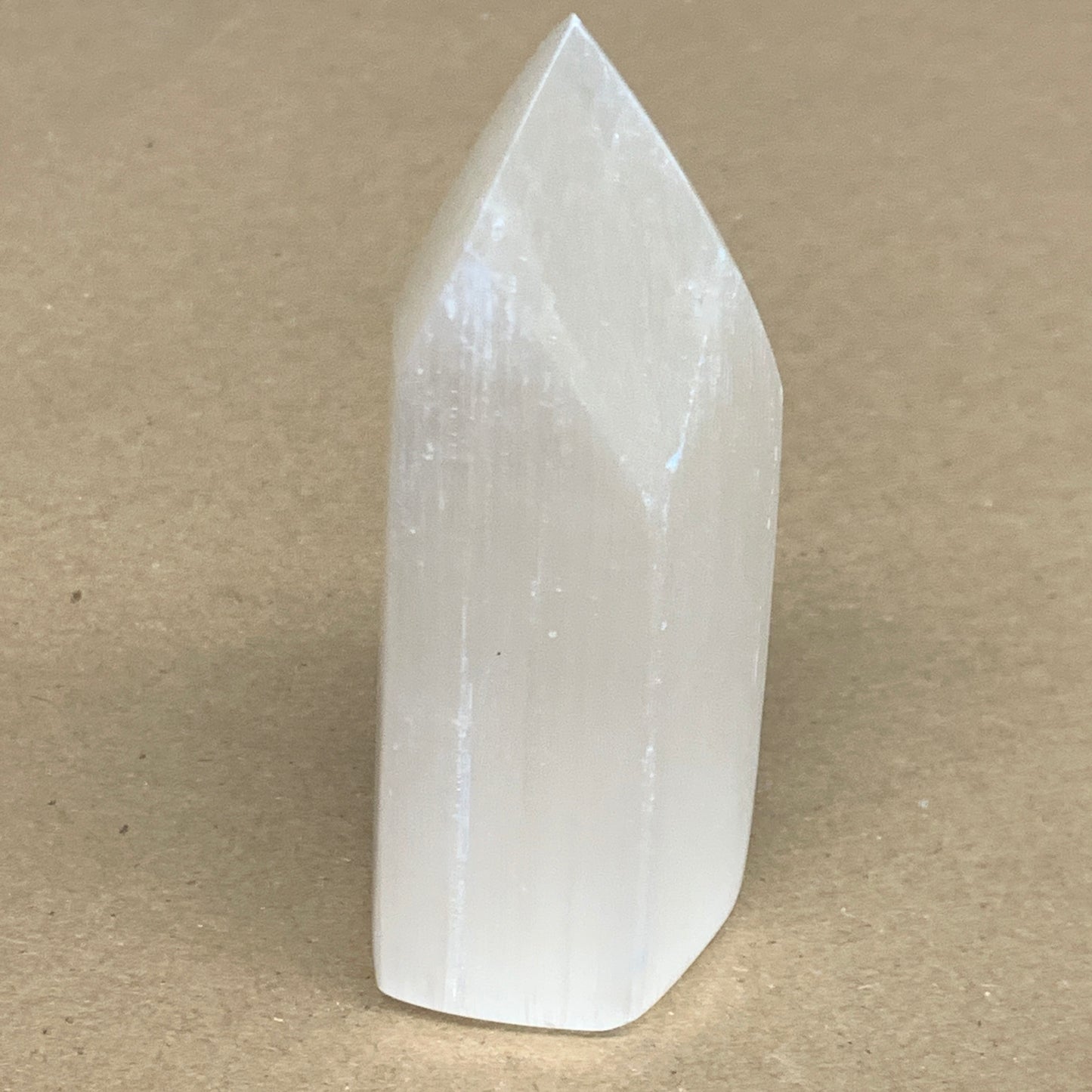 160g, 3.6"x1.4"x1.4", Selenite (Satin Spar) Crystal Tower Point, B35999