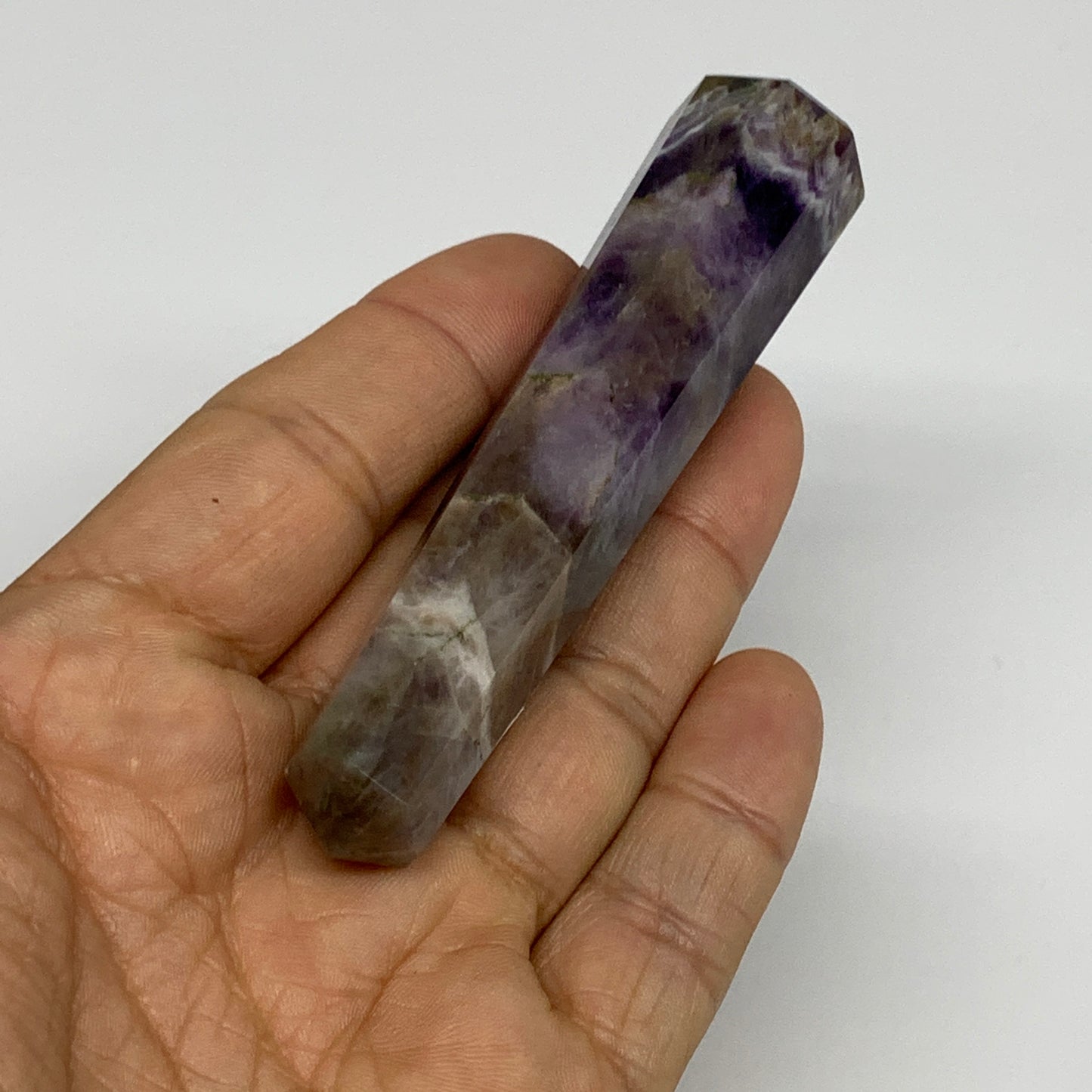 56.3g, 3.6"x0.8", Natural Amethyst Tower Point Obelisk @Brazil, B31270
