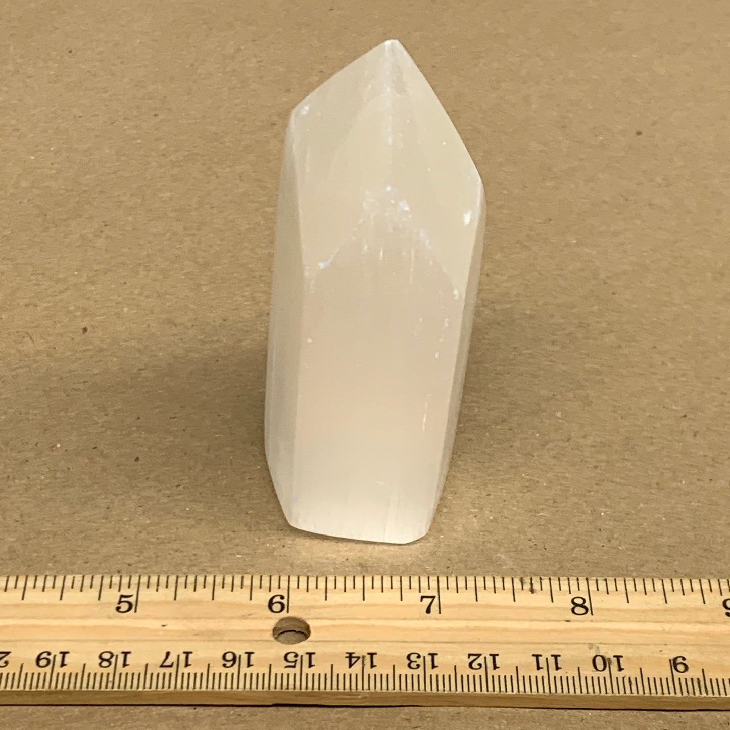 160g, 3.6"x1.4"x1.4", Selenite (Satin Spar) Crystal Tower Point, B35999