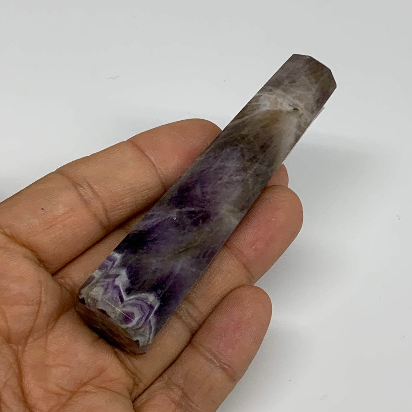 56.3g, 3.6"x0.8", Natural Amethyst Tower Point Obelisk @Brazil, B31270