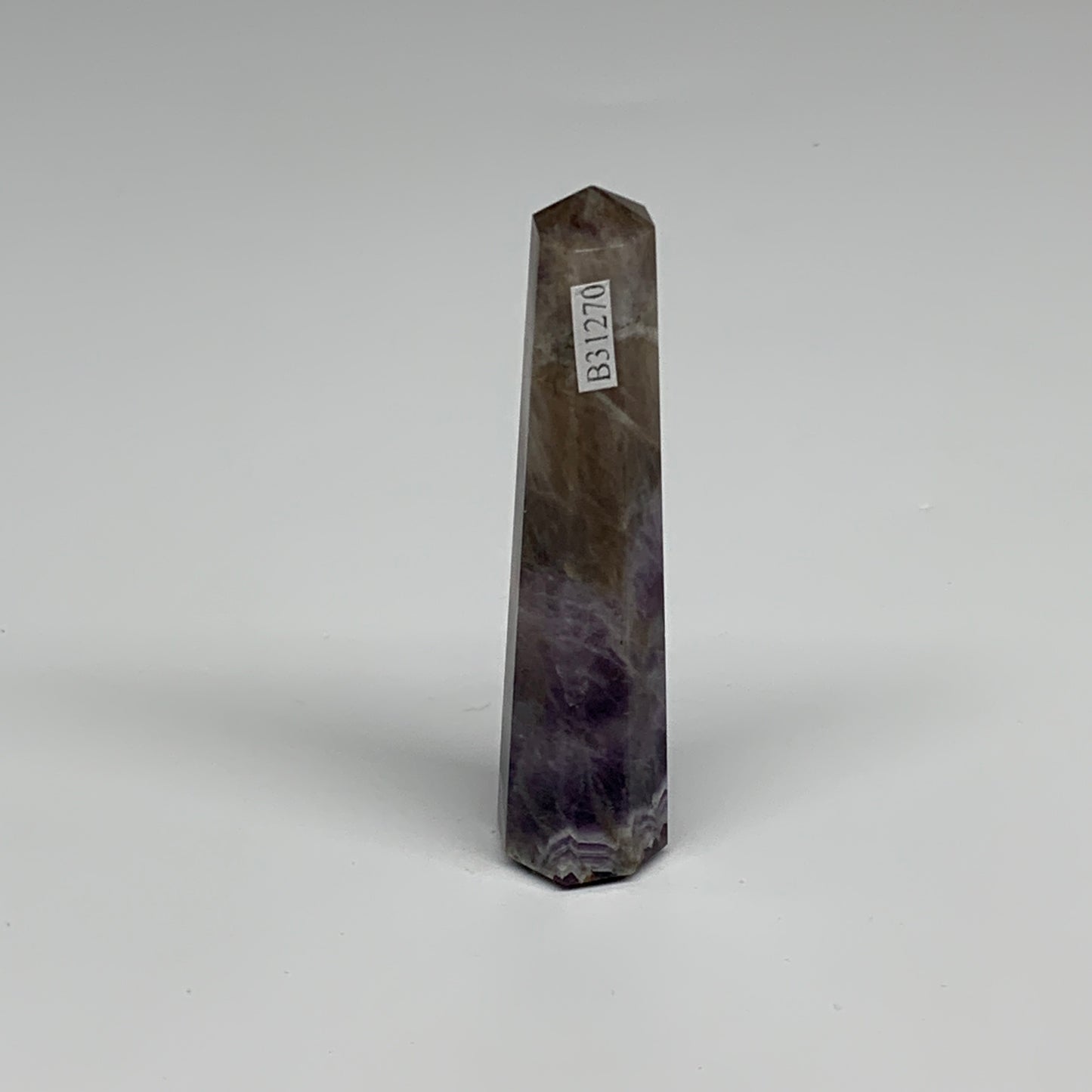 56.3g, 3.6"x0.8", Natural Amethyst Tower Point Obelisk @Brazil, B31270