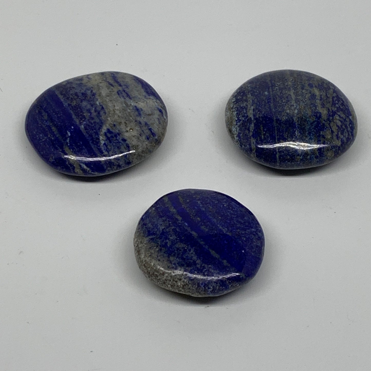 145.1g, 1.6-1.9", 3pcs, Natural Lapis Lazuli Palm Stone @Afghanistan,B36753