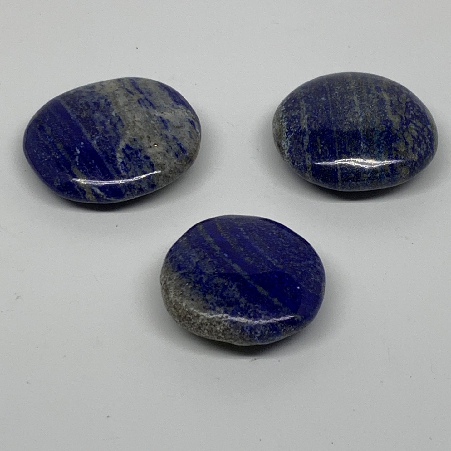 145.1g, 1.6-1.9", 3pcs, Natural Lapis Lazuli Palm Stone @Afghanistan,B36753
