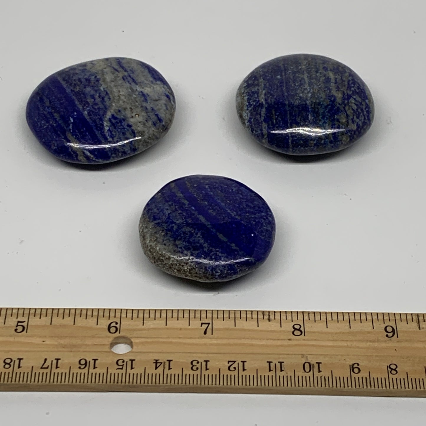 145.1g, 1.6-1.9", 3pcs, Natural Lapis Lazuli Palm Stone @Afghanistan,B36753