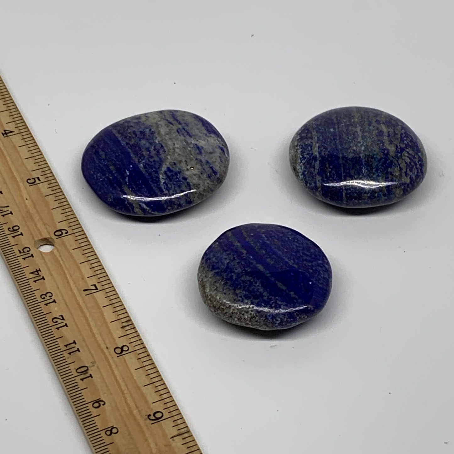 145.1g, 1.6-1.9", 3pcs, Natural Lapis Lazuli Palm Stone @Afghanistan,B36753