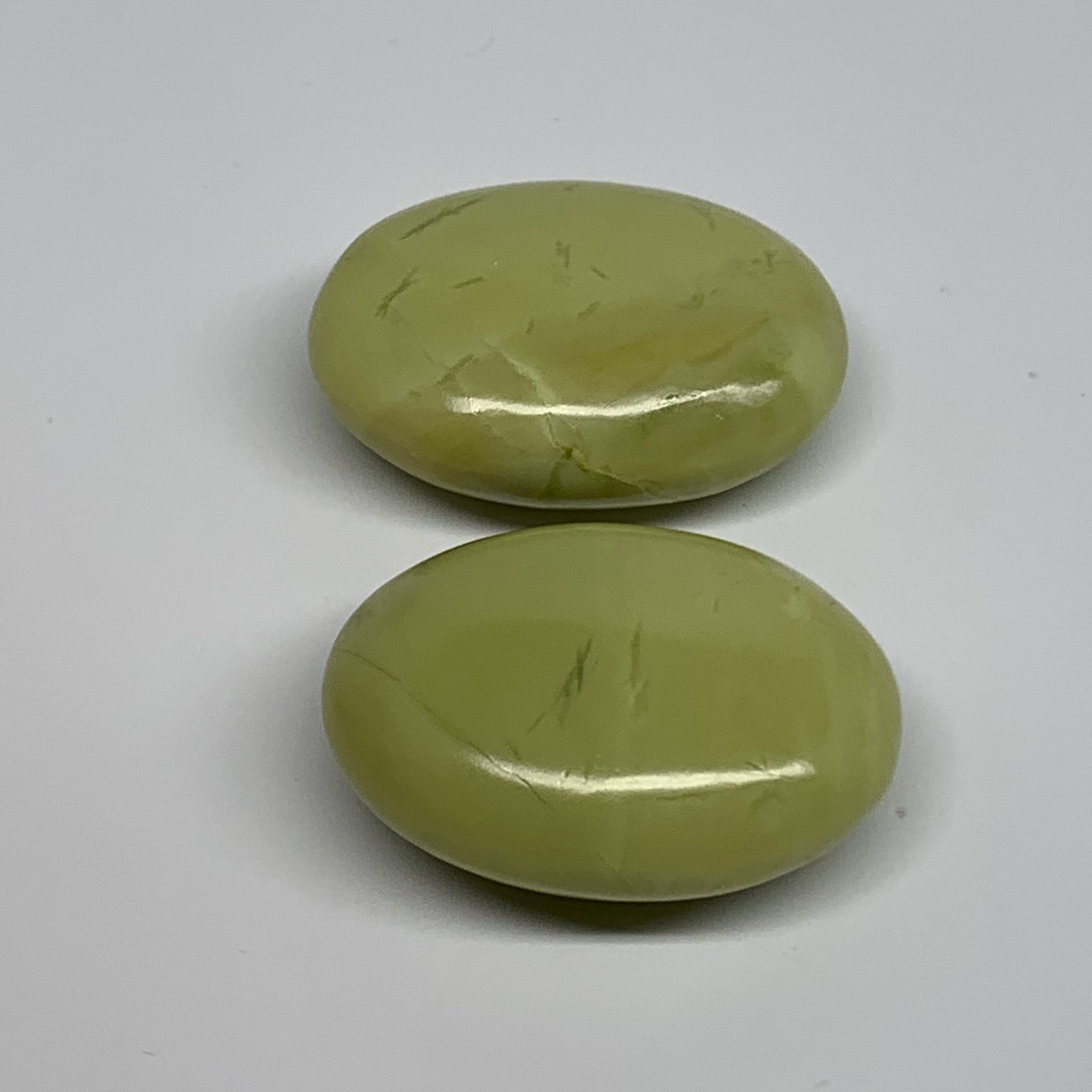120g, 2"- 2.1", 2pcs, Natural Serpentine Palm-Stone Gemstone, B34614