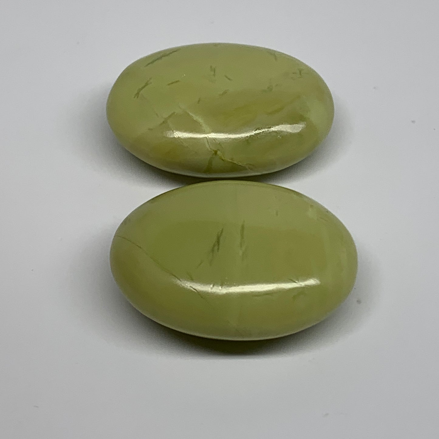 120g, 2"- 2.1", 2pcs, Natural Serpentine Palm-Stone Gemstone, B34614