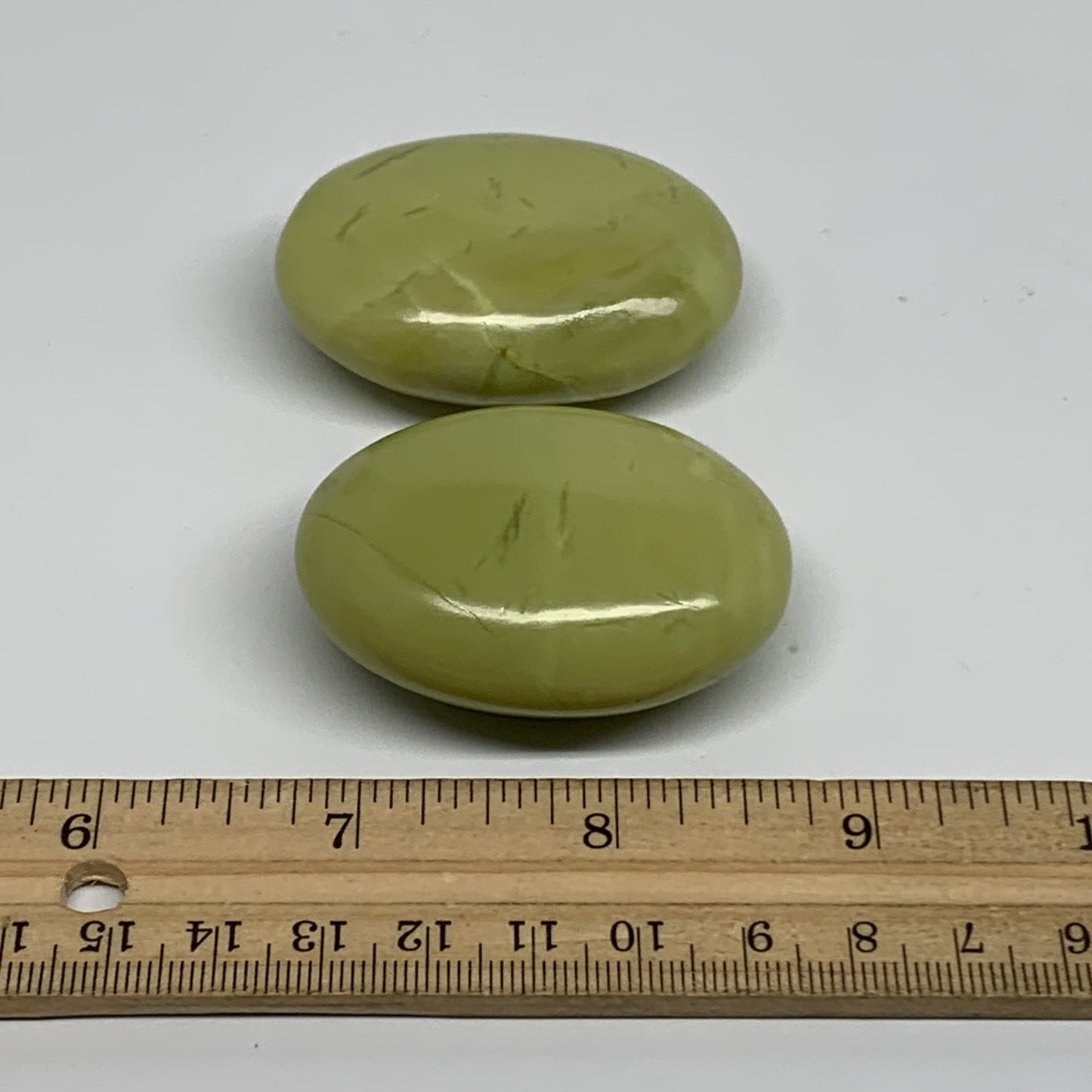 120g, 2"- 2.1", 2pcs, Natural Serpentine Palm-Stone Gemstone, B34614