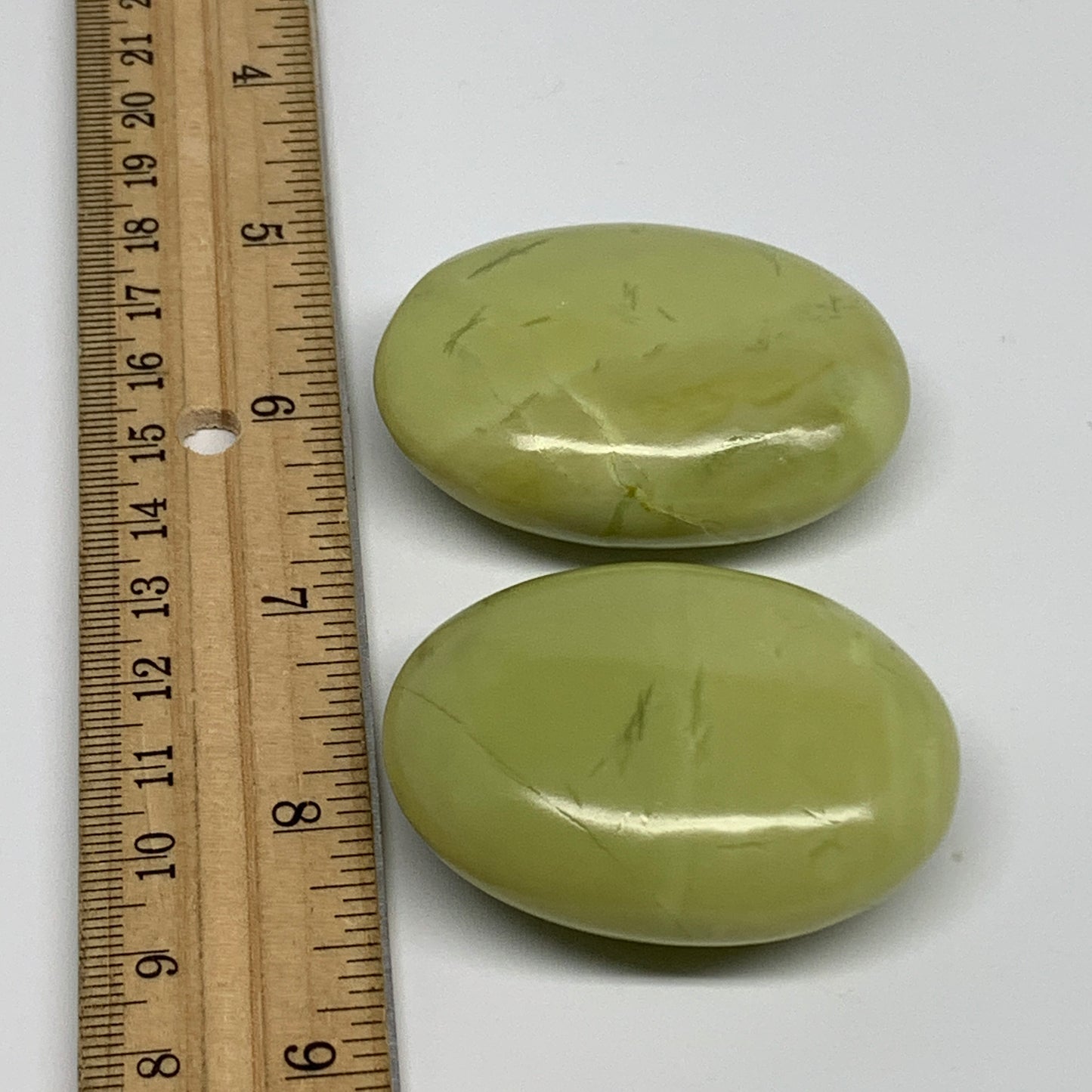 120g, 2"- 2.1", 2pcs, Natural Serpentine Palm-Stone Gemstone, B34614