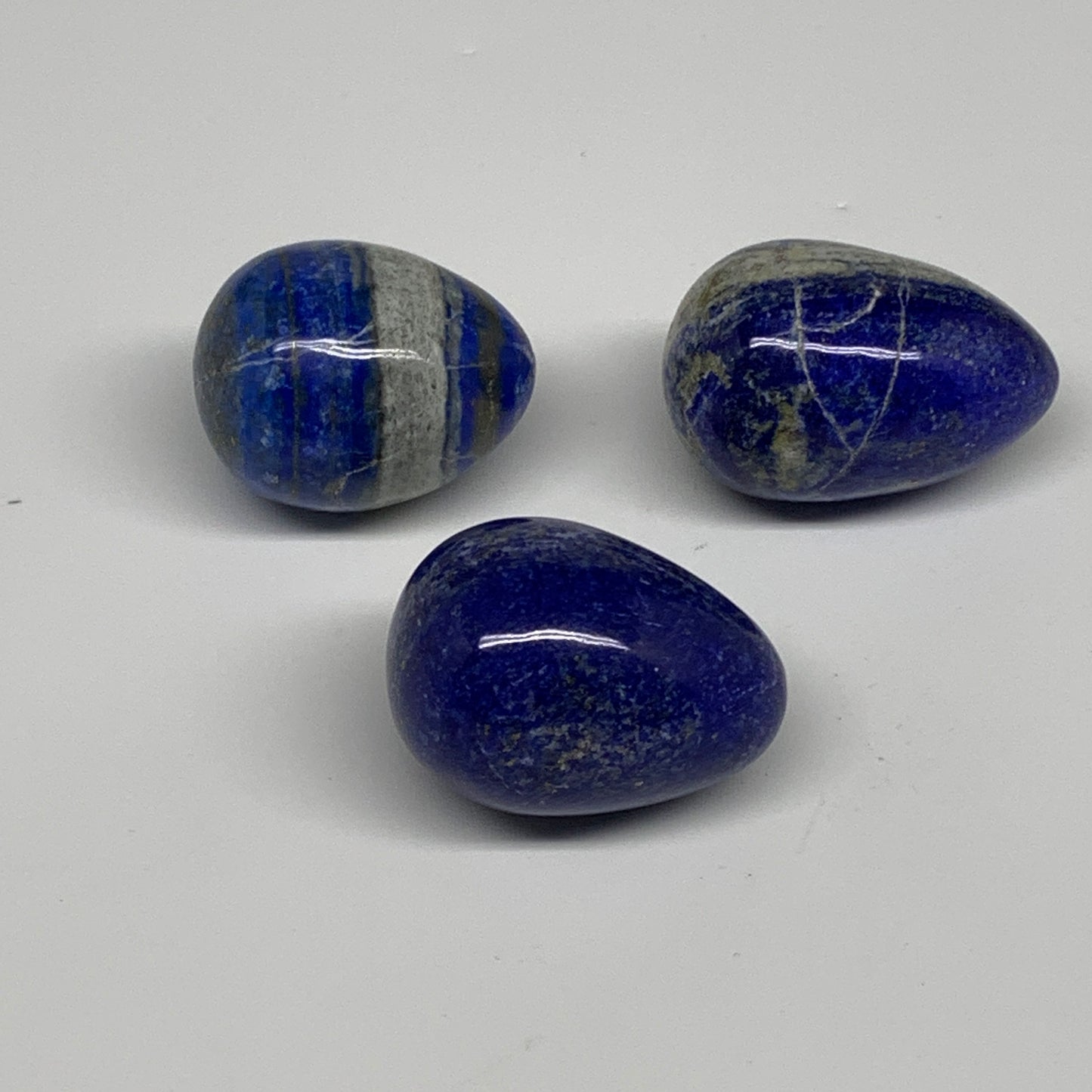 188.2g, 1.5"-1.8", 3pcs, Natural Lapis Lazuli Egg Polished @Afghanistan, B30433