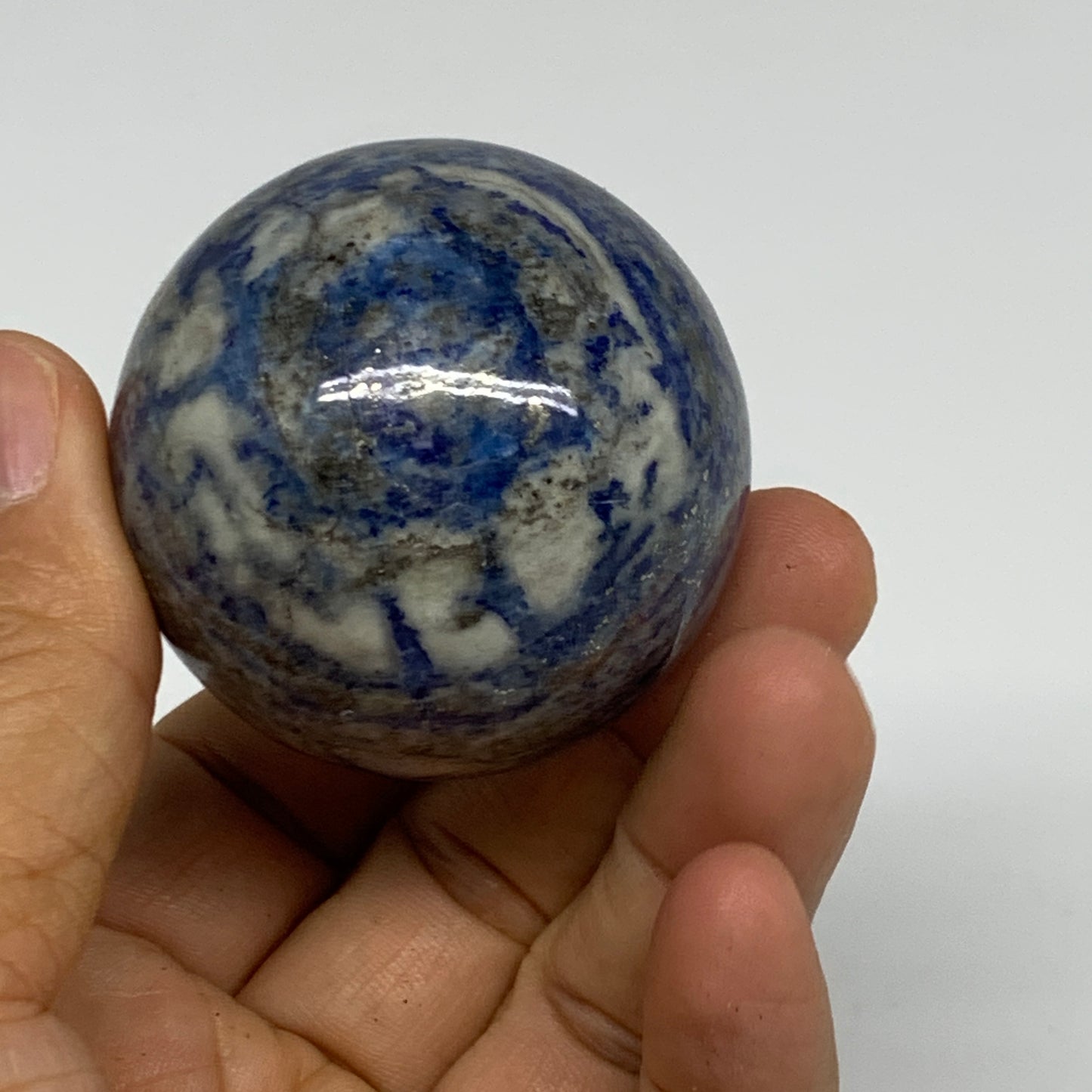 0.37 lbs, 1.8" (47mm), Lapis Lazuli Sphere Ball Gemstone @Afghanistan, B33249