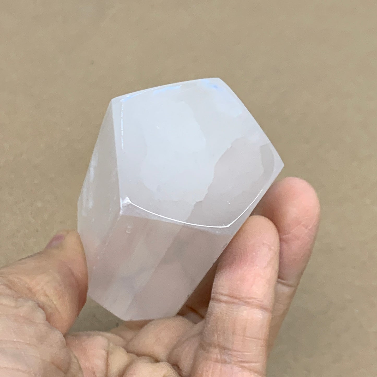 179.9g, 3.6"x1.6"x1.5", Selenite (Satin Spar) Crystal Tower Point, B36002